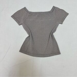 Striped Off-Shoulder Women's Crop Top